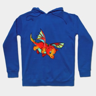 Cute Orange Flying Cartoon Baby Dragon Hoodie